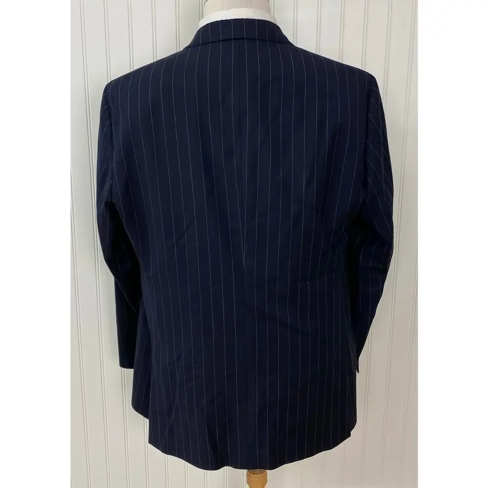 VTG Polo Ralph Lauren Italy pin-stripe 3-button virgin wool suit jacket blazer